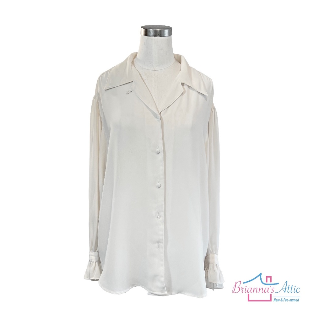 Sophisticates By Jonathan Martin Vintage off white long sleeve blouse top XL